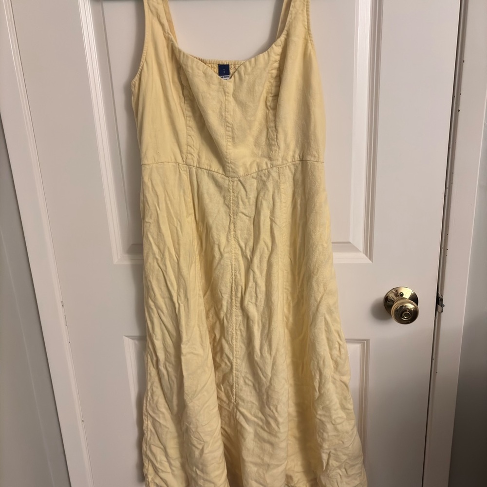 Old Navy Light Yellow Midi Dress